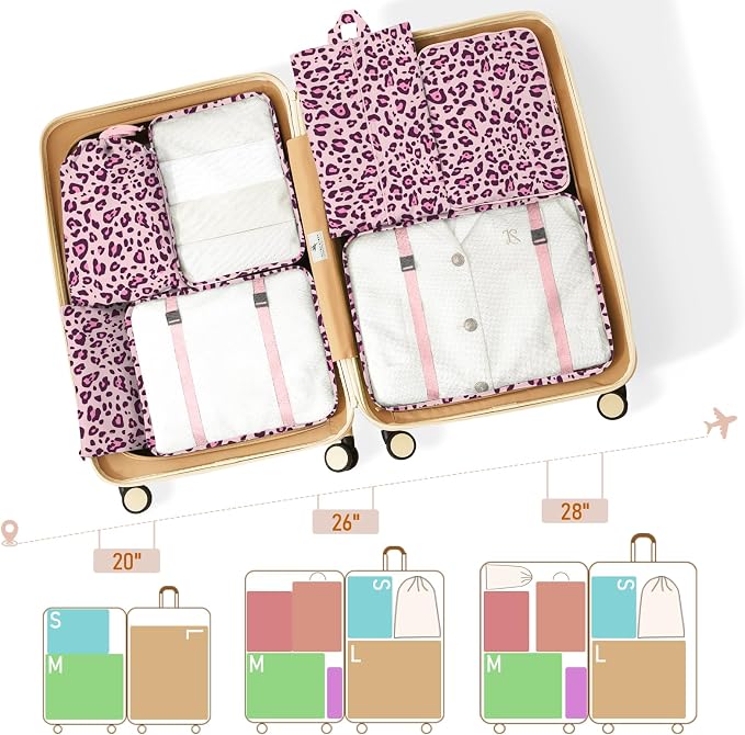 Packing Cubes for Travel - 8 Set Luggage Organizer Bags for Family, Mesh Breathable Packing Cubes for Suitcases Durable Travel Essentials Bags Set - Image 3