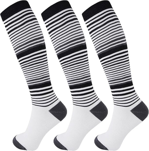 +MD 3 Pairs Bamboo Viscose Compression Socks for Women Men 15-20mmHg Knee High Support Stockings for Pregnancy Nurse Travel by MD