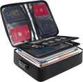 BALEINE Fireproof Document Box with Lock, Portable Fireproof Document Bag Waterproof Fire Proof File Boxes for Documents, File Organizer Box for Important Paperwork (Black, 15''x11''x4'') by BALEINE