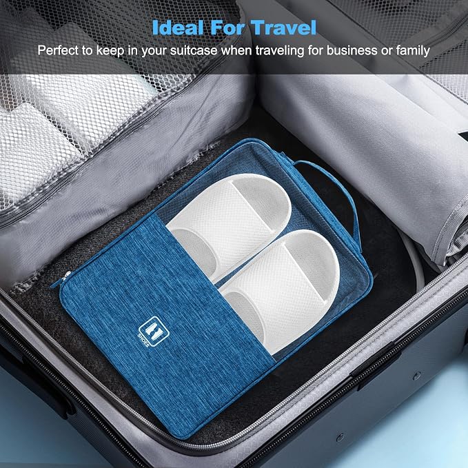 Travel Shoe Bag,Holds 3 Pairs of Shoes, for Travel&Daily Use | Large Capacity Shoe Bags for Travel,Golf Shoe Bag,Portable Dance Shoe Storage Pouch,Sneaker Storage Bag(Blue) - Image 6