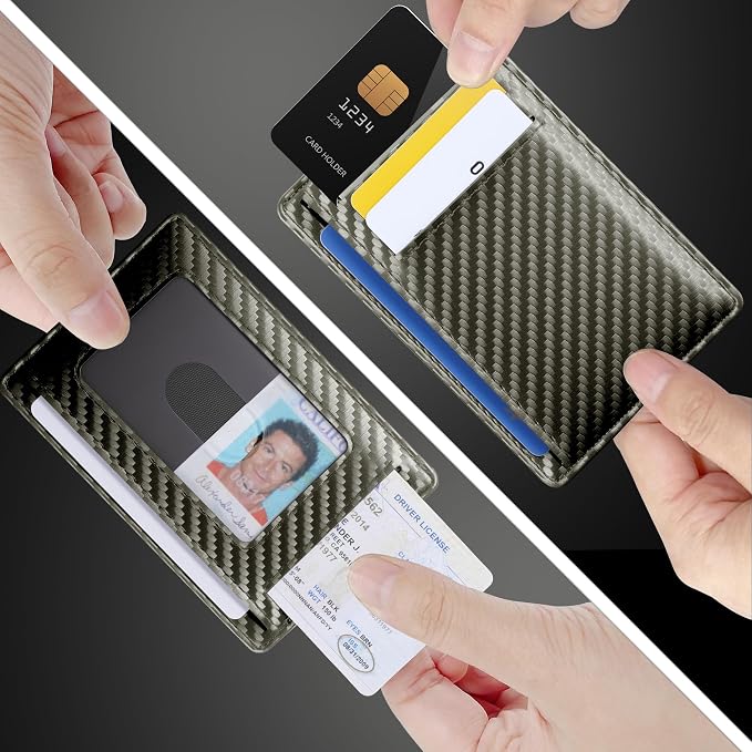 Travelambo Slim Minimalist Wallet for Men, RFID Blocking Credit Card Holder, Front Pocket ID Card Case, Gifts for Men, Husband, Boyfriend, Teenage - Image 9