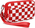 FODOKO Wristlet wallets for Women RFID crossbody bags with 4 Zippers | Checkered quilted nylon with credit card slots, cell phone organizer, and coin purse for travel and everyday carry by FODOKO