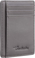 Travelambo Front Pocket Minimalist Leather Slim Wallet RFID Blocking Medium Size by Travelambo