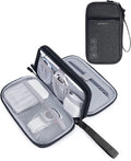 BAGSMART Electronics Travel Organizer for Cords Chargers Phones, Black | Double Layer, Travel Essentials, Tech Organizer Pouch, Cord organizer bag for Cables, Compact Travel Accessories by BAGSMART