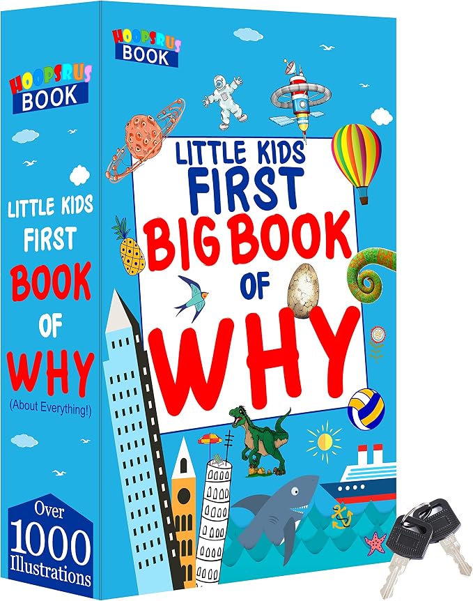 Book of Why Book Safe with Real Pages, Student Secret Compartment Items Storage Box with Classic Key Lock, Decorative Hidden Stash Box, Family Allowance Coin Bank, 9.3"x6.0"x2.3" by Ulixu