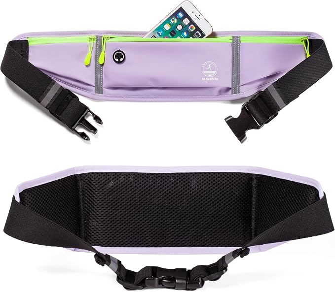 Running Belt Slim Fanny Pack Jogging Pouch Phone Holder Waist Pack - Purple - Image 4