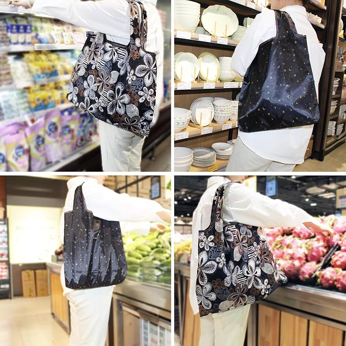 2-Piece reusable grocery bags,shopping bags,grocery bags Reusable Shopping 60+Pounds Capacit, Foldable, - Image 4