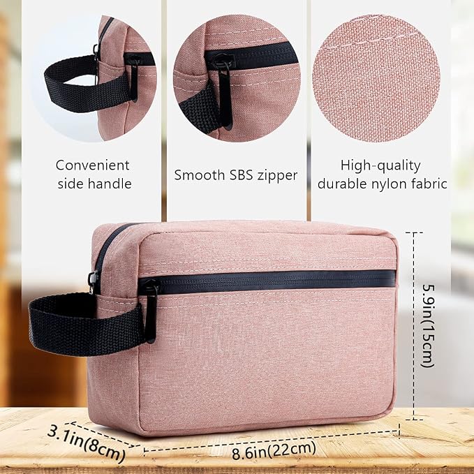 Travel Toiletry Bag for Women and Men, Water-resistant Shaving Bag for Toiletries Accessories, Foldable Storage Bags with Divider and Handle for Cosmetics Toiletries Brushes Tools - Image 6