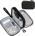 FYY Electronic Organizer, Travel Tech Pouch Bag, Cable Organizer Black | Wrist Strap, Waterproof, Double Layers Portable Electronics Travel Carrying Case for Cord, Charger, Daily Business Trips Use by FYY
