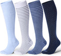 LEVSOX Cotton Compression Socks for Women Men 20-30 mmHg Knee High Cute Support Sock for Nurses Flying Pregnancy by Levsox