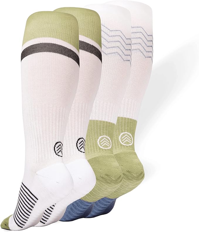 Compression Socks with Grips, 15-20mmHg, Support & Stability for Circulation, Travel, Pregnancy, Nurses by GripjoySocks