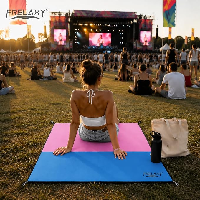 Frelaxy Pocket Picnic Blanket, Waterproof Blanket for Beach Festival | Lightweight compact design, Multi-use outdoor blanket, Waterproof & sandproof material, Easy to carry, Picnic, Camping - Image 5