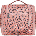 Narwey Hanging Cheetah Toiletry Bag for Women Travel Makeup Bag Organizer Toiletries Bag for Cosmetics Essentials Accessories (Large, Orange Leopard) by Narwey