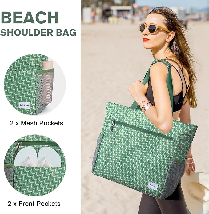 G4Free Beach Bag, Waterproof Sandproof Beach Tote Bag, Large Capacity Foldable for Women - Image 4