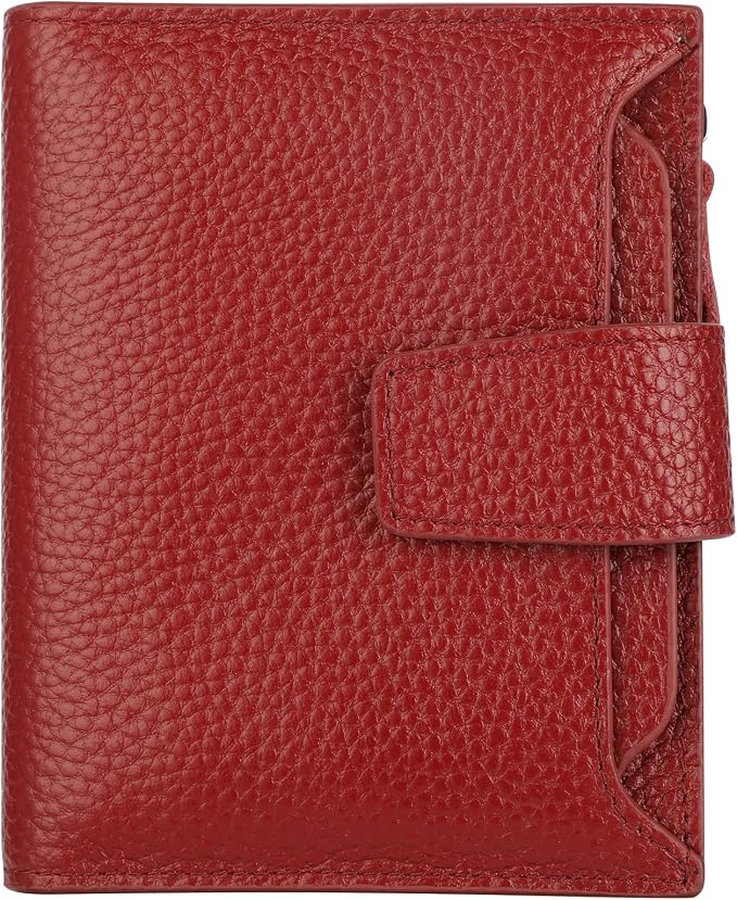 Small Compact Women Wallet RFID Blocking Genuine Leather Bifold Purse with ID Windows by Lavemi
