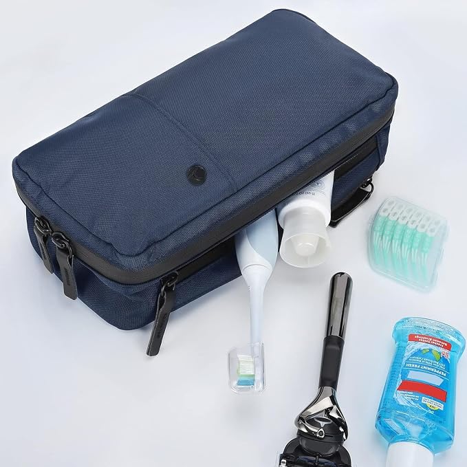 Purevave Compact Mens Toiletry Travel Bag Hanging, Mens Dopp Kit for Travel Waterproof, Wash Pouch Blue | Minimalist compact design with multiple pockets, saves space in luggage and bathrooms - Image 7