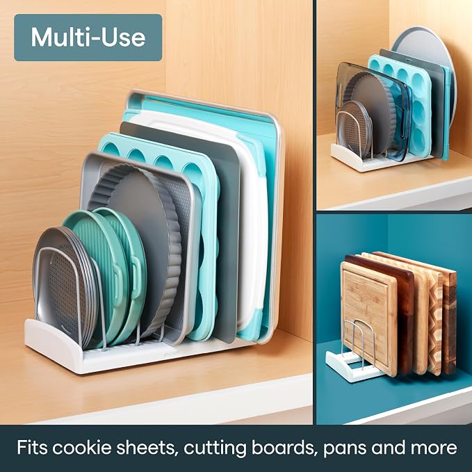 YouCopia StoreMore Bakeware Rack, Adjustable Dividers, Baking Pan Organizer - Image 8