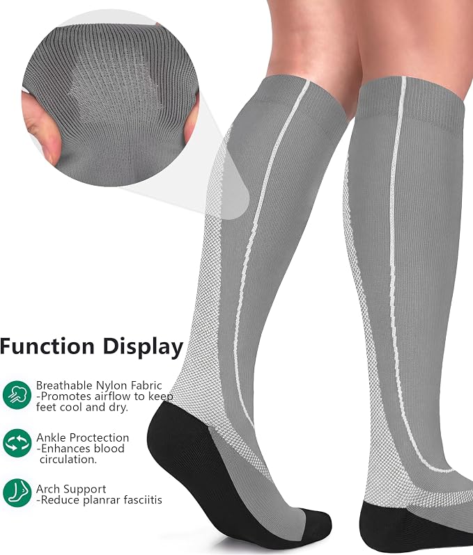 FuelMeFoot 3 Pack Copper Compression Socks - Compression Socks Women & Men Circulation - Best for Medical,Running,Athletic - Image 5