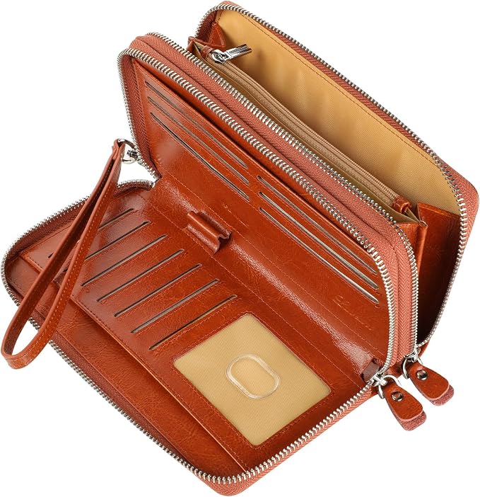 Small Compact Women Wallet RFID Blocking Genuine Leather Bifold Purse with ID Windows - Image 5