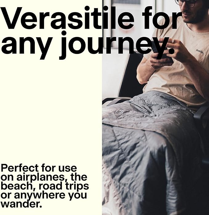 Gravel Layover Travel Blanket – Ultra-Light Compact Blanket for Camping and Outdoor Adventures - Down Alternative Portable Travel Blanket for Layovers & Road Trips (Blue) - Image 7
