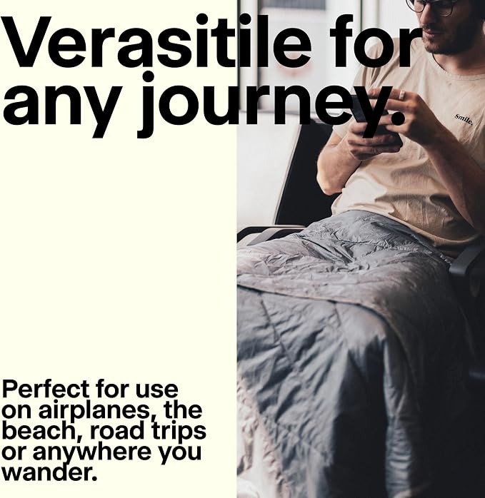 Gravel Layover Travel Blanket – Ultra-Light Compact Blanket for Camping and Outdoor Adventures - Down Alternative Portable Travel Blanket for Layovers & Road Trips (Spruce) - Image 6