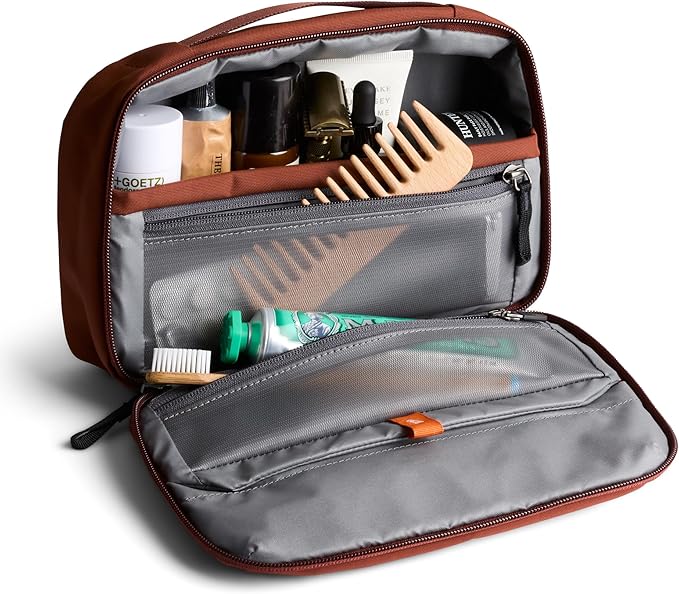 Bellroy Hanging Toiletry Kit 3L, Travel Toiletry Bag - Clay | 3L hanging toiletry bag for men and women, designed for travel - Image 2