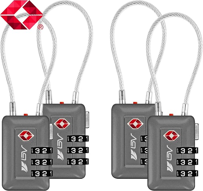 TSA Accepted Luggage Travel Lock, Set-Your-Own Combination Lock for School Gym Locker, Luggage Suitcase Baggage Locks, Filing Cabinets, Toolbox, Case (Slate Gray, 4 Pack) - Image 2