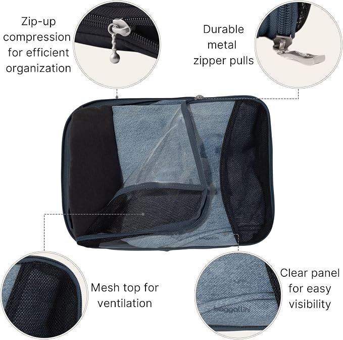 Baggallini Compression Cube 3-piece set - Lightweight Compression Packing Cubes for Travel - Image 3
