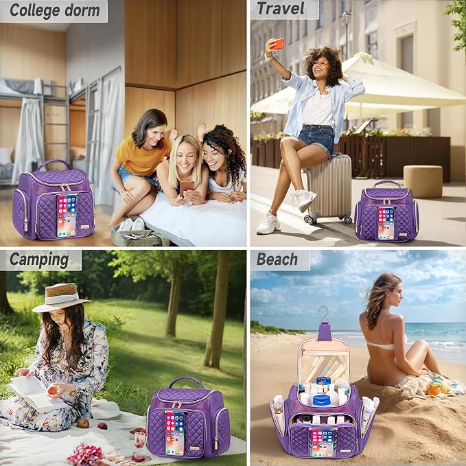 Tealari Large Toiletry Bag for Women Men,Bathroom Bag,Water Resistant Shower Bag,Makeup Bag,Portable Shower Caddy for College Dorm,Hanging Travel Toiletry Bag with Transparent Waterproof Phone Pocket - Image 7