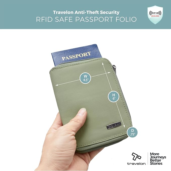 Travelon RFID Blocking Passport Zip Wallet - Image 4