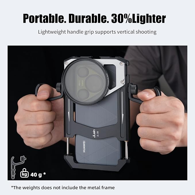 Universal Phone Cage Video Kit Stabilizer W/Handles + 67mm Thread Filter Adapter Rig for iPhone 17 16 15 14 Pro Max Samsung Cell Phone Vlog Live Stream Filmmaking, with Cold Shoe Tripod Mount - Image 5