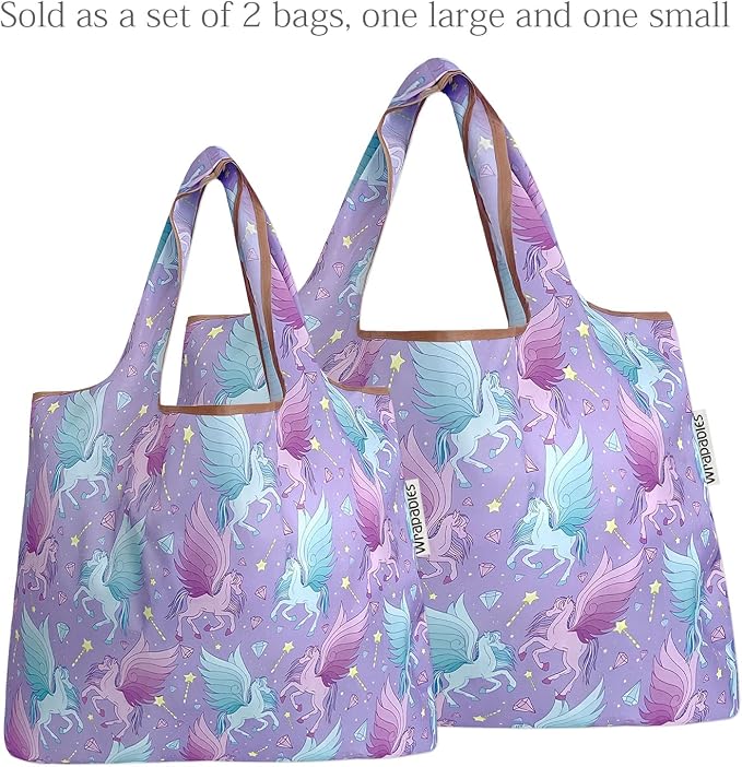 allydrew Large Foldable Tote Nylon Reusable Grocery Bags - Image 4