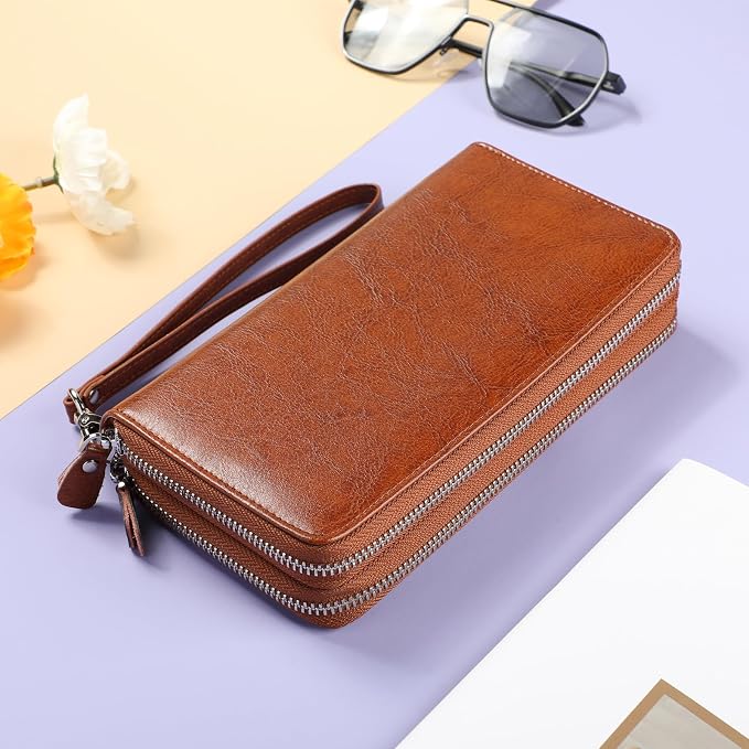 Small Compact Women Wallet RFID Blocking Genuine Leather Bifold Purse with ID Windows - Image 3