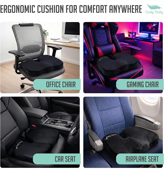 Premium Foldable Travel Seat Cushion - for Relief of Lower Back, Sciatic, Butt and Tailbone Pain - for Home & Office Use, Perfect for Travel or Driving - Coccyx Seat Cushion - Image 6