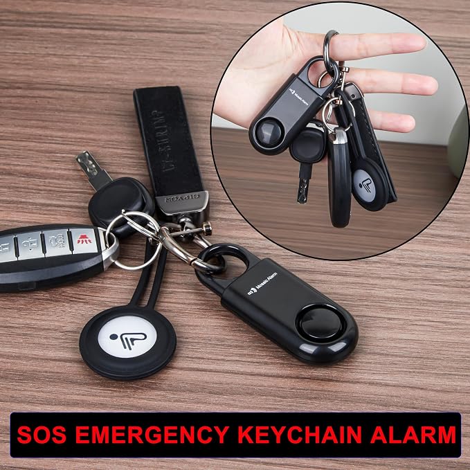 2 Pack Personal Safety Alarm Replaceable Battery | Ultra-Lightweight 0.7 oz Keychain Siren for Women, Student, Children, Night Runner. SOS Emergency 130db Loud Hiking Alert Bulky-Free. Black - Image 7
