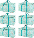 BALEINE 6-Pack Oversized Moving Bags with Reinforced Handles, Heavy-Duty Storage Tote for Clothes, Moving Supplies (Spring Stroll, 6-Pack) by BALEINE