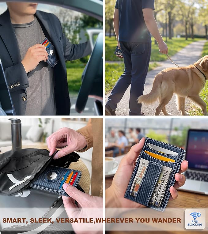 BULLIANT Magnetic Slim Leather Airtag Wallet Money Clip For Men 12Cards | RFID Blocking | Easy Access | Gift Boxed | Pocket Fit - Image 6
