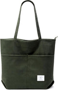 KALIDI Women Corduroy Tote Bag Zipper Casual Tote's Handbag Big Capacity Shoulder Bag with Pockets by KALIDIFANCYFOREST