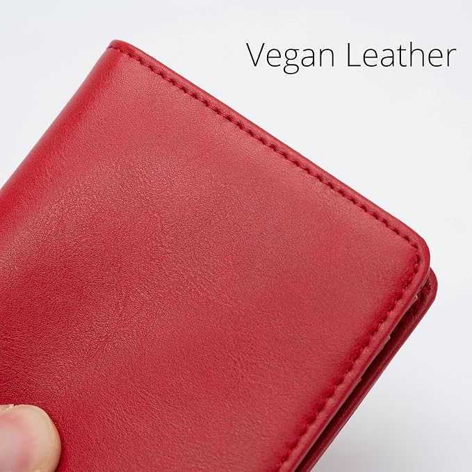 Alldaily Small RFID Wallet for Women Slim Compact Bifold Pocket Ladies Travel Mini Purse (Red) - Image 5