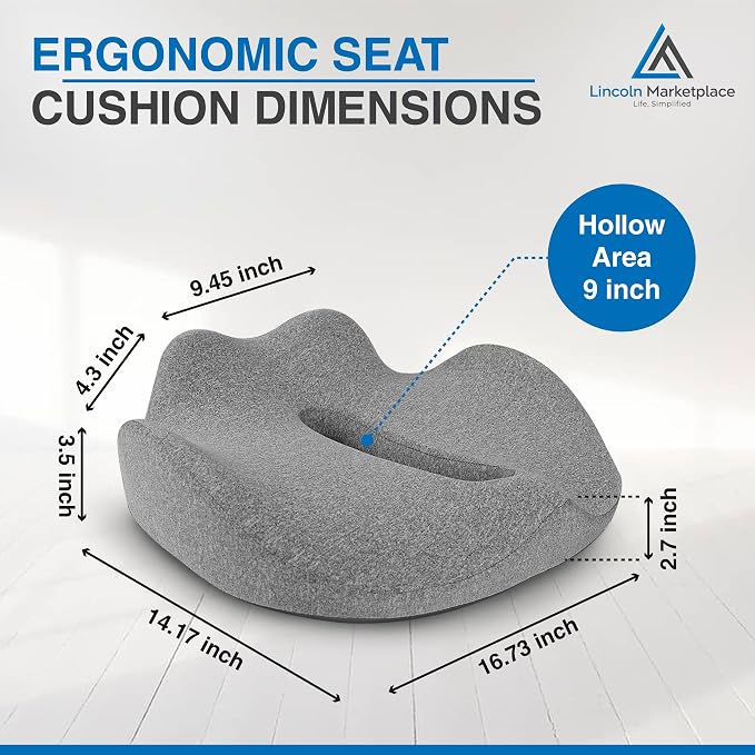Extra-Dense Memory Foam Seat Cushion – Ergonomic Design for Pain Relief, Posture Support & Pressure Reduction – Experience All-Day Comfort by Lincoln Marketplace - Image 2