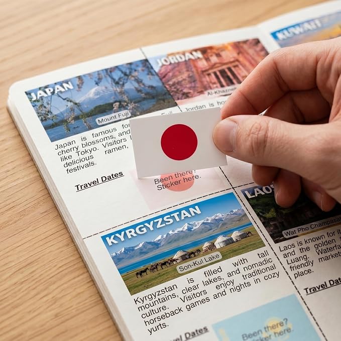 World Travel Tracker Passport — Mark 193 Countries Visited with Flag Stickers — Pocket-Sized Scratch Off Map Alternative, Travel Journal, and Gift for Travelers - Image 2
