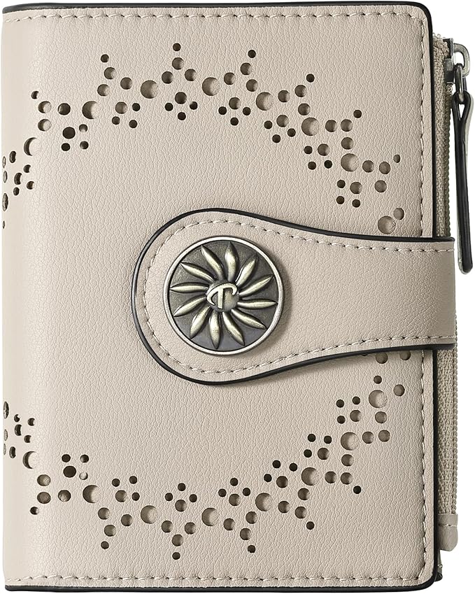 Tipmile Small Wallet for Women Bifold RFID Blocking Card Holder Leather Wallets with Zipper Coin Pocket by Tipmile