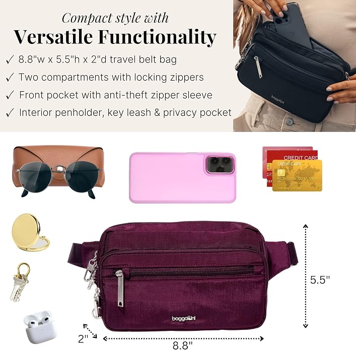 Baggallini Securtex Anti-Theft Belt Bag - Image 4