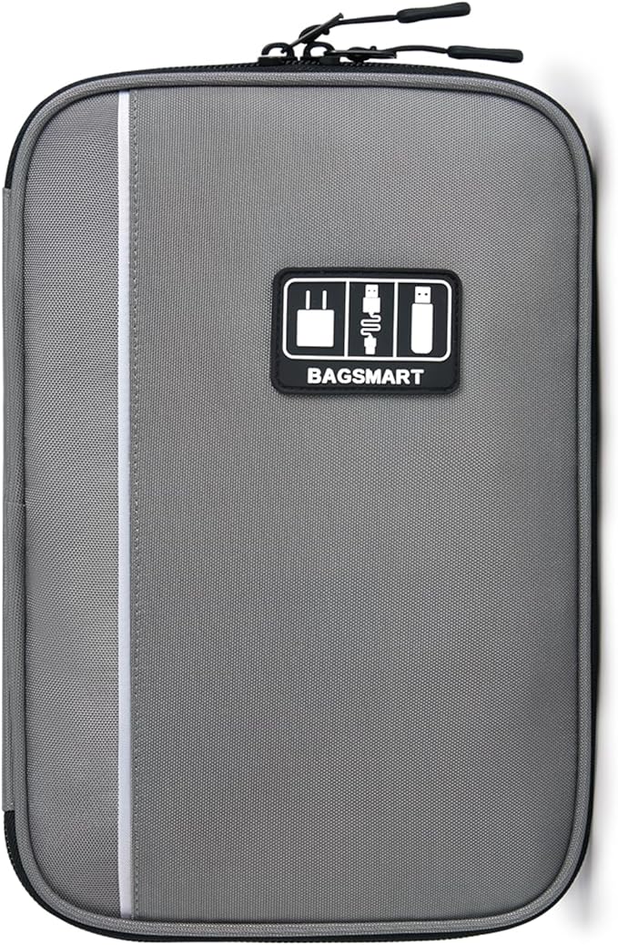 BAGSMART Large Electronics Organizer Travel Case for Tech Accessories, Blue | Tech Accessories, Cord Storage Bag, For Phone, Power Bank, SD Card, Cables by BAGSMART