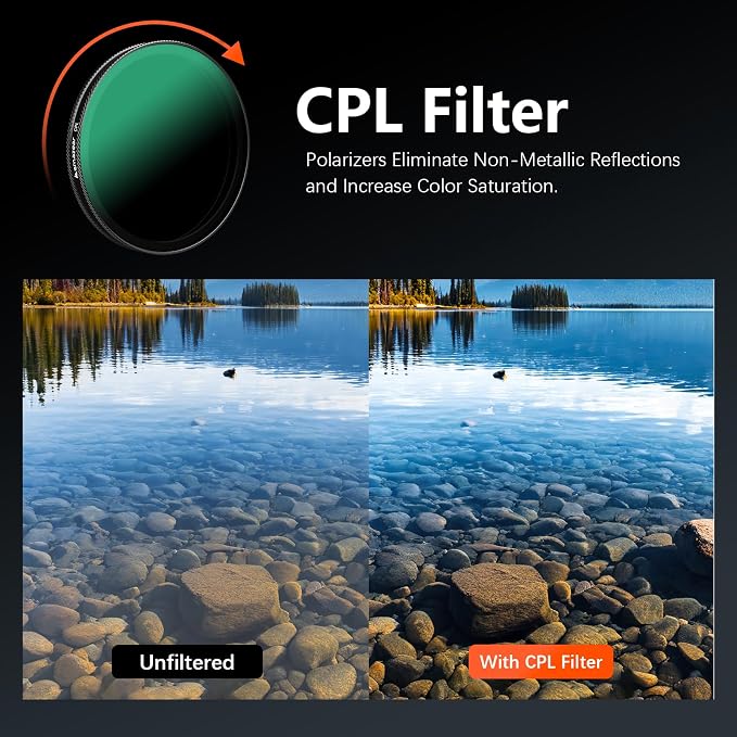 AMAZEAR Master CPL Filter for DJI OSMO Action 6 Accessories, Action6 Pro Circular Polarizing Lens to Reduce Glare & Enhance Colors, Professional HD Optical Glass Filter - Image 3