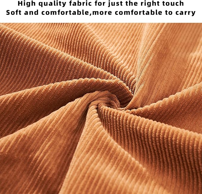 KALIDI Women Corduroy Tote Bag Zipper Casual Tote's Handbag Big Capacity Shoulder Bag with Pockets - Image 2