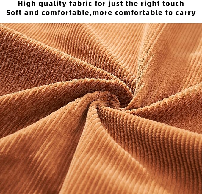 KALIDI Women Corduroy Tote Bag Zipper Casual Tote's Handbag Big Capacity Shoulder Bag with Pockets - Image 5