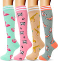 fenglaoda Compression Socks Women Men 4 Pairs, Knee High Support Socks for Running, Sports, Travel, Flight, Nurse by fenglaoda