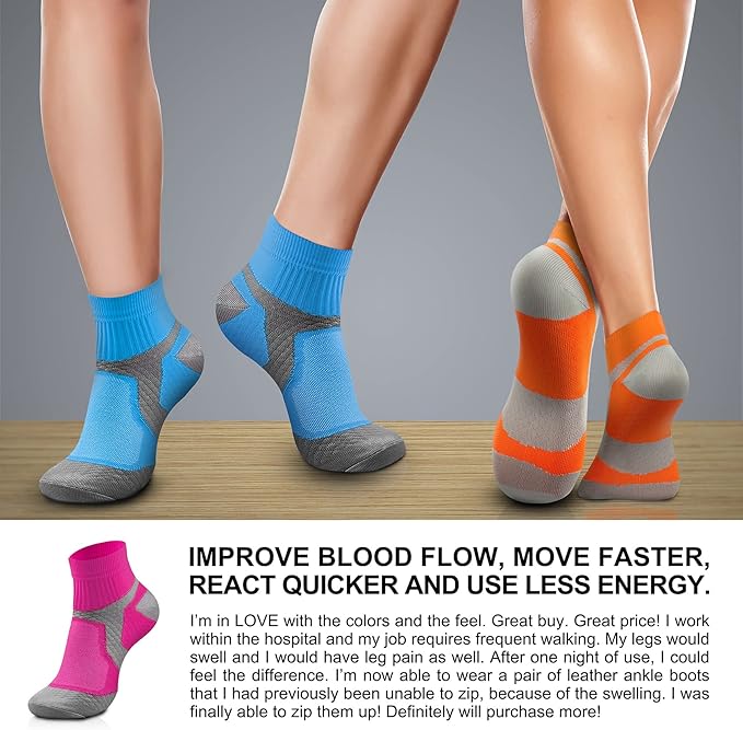 CHARMKING Compression Socks for Women & Men Circulation 15-20 mmHg is Best for Athletic Running Cycling Nurse Daily Wear - Image 2