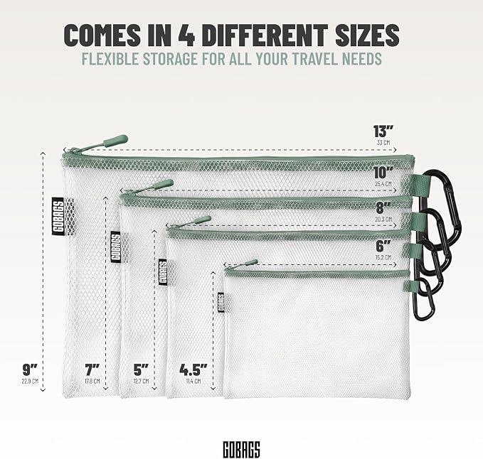 Air Production Multi-Size Clear Zipper Pouch (4-Pack) – Cable Organizer & Travel Gear Bag for Electronics, Camera Accessories, Tool Pouch & Small Tech Storage (Slate) - Image 2